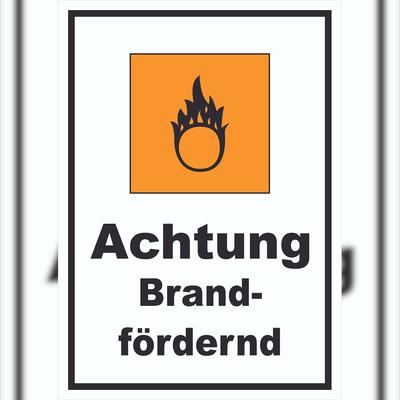 HB-Druck Schild Gefahrensymbol Brandfördernd Brand hochkant A0 (841x1189mm)