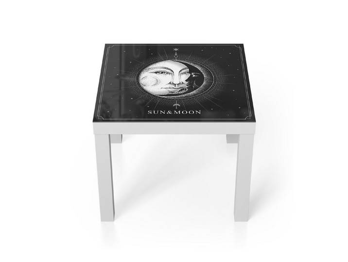 DEQORI Couchtisch 'Sonne trifft Mond', Glas Beistelltisch Glastisch modern