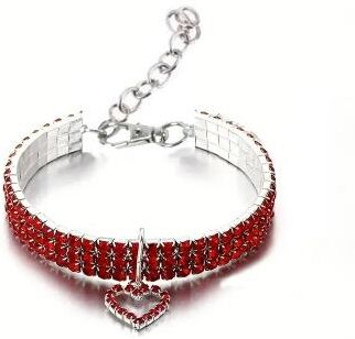 Uplift Essentials "Elegant Hand Woven Pet ""Pearl"" Ornament Necklace red m"