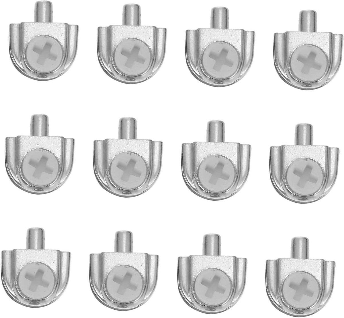 Set van 20 zilverkleurige glazen klemmen voor kastinrichting van zinklegering