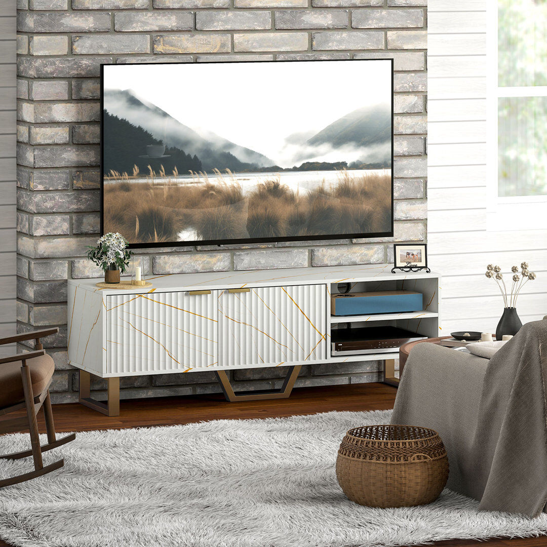 Fairmont Park HOMCOM Marble Effect TV Unit for up to 70" Television White 70"