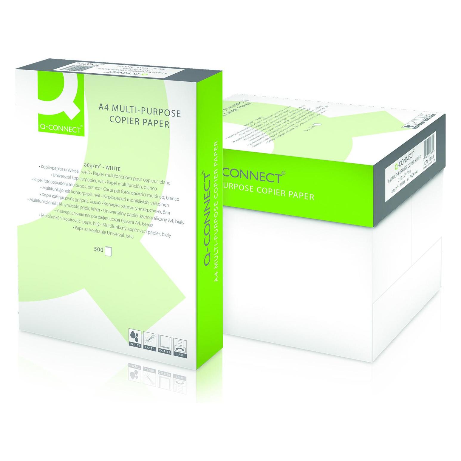 Q-Connect Universalpapier, hochweiss (A4, 500 Blätter, 80 g/m²) (KF01087)