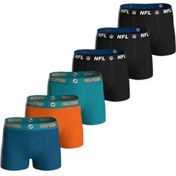 NFL Herren Boxershorts, 6er Pack - NFL Teams, Boxers, Football, Logo, Baumwollmischung, Größe 2XL in Bunt Bunt