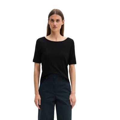T-Shirt MARC O'POLO "mit U-Boot-Ausschnitt", Damen, Gr. M, schwarz, Obermaterial: 100% Baumwolle, unifarben, Basic, regular fit, U-Boot-Ausschnitt, Shirts T-Shirt