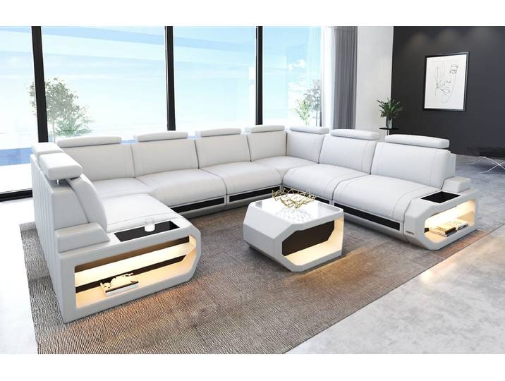 Designsofa Siena U-Form aus Leder