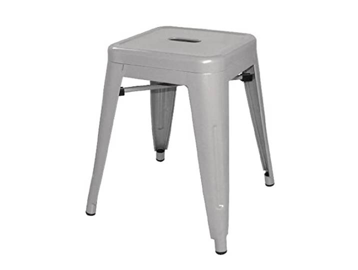 Bolero niedriger Bistro Hocker silbergrau Stahl 4er Set