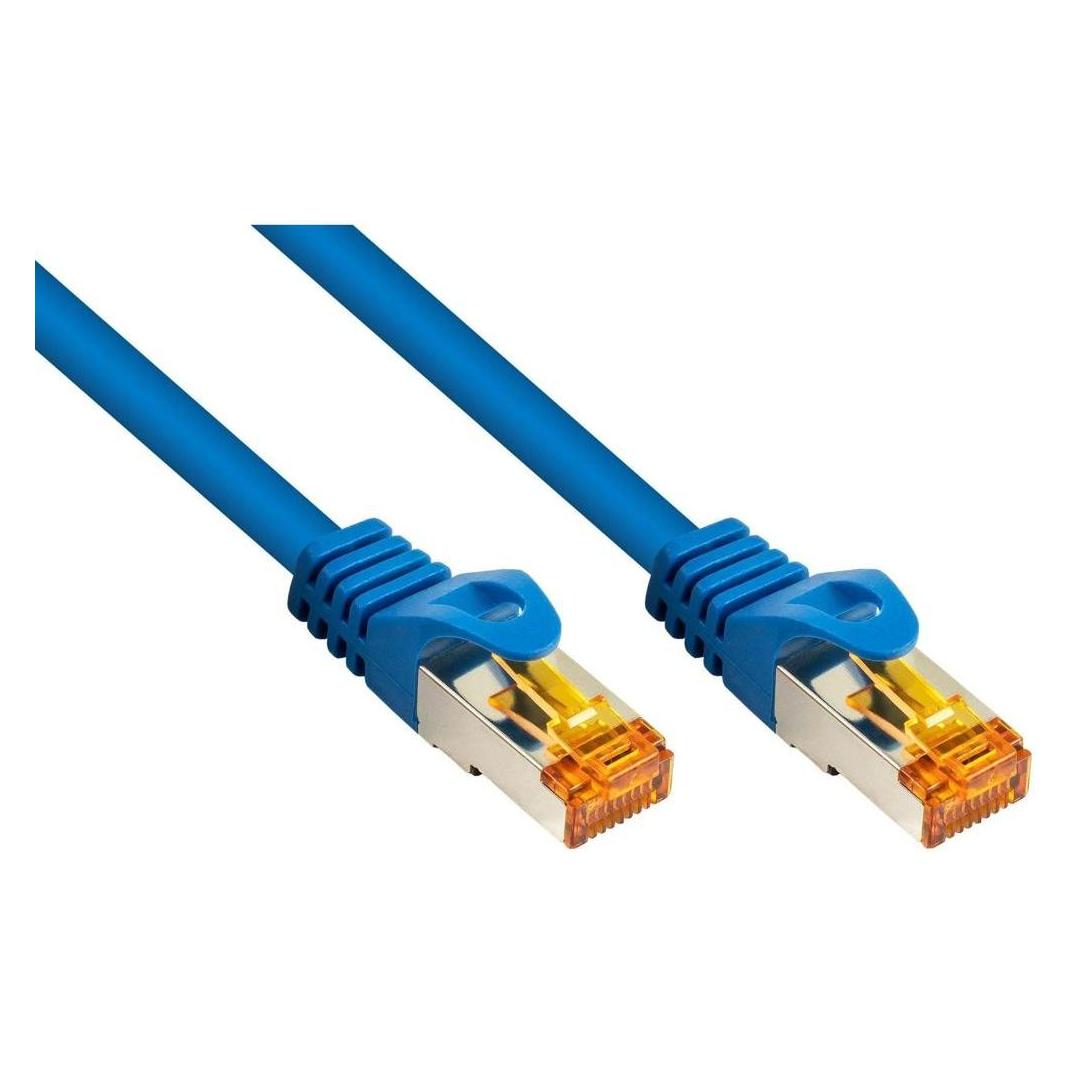 Varia Cat.7 Patchkabel 1m, TPE, S/FTP, Blau, Halogenfrei (S/FTP, 1 m) (419459)