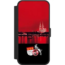 Nivocase Klapphülle für Apple iPhone 12 Pro Max Handyhülle aus Kunst Leder NIVOflip schwarz 1. FC Köln (Apple iPhone 12 Pro Max), Smartphone Hülle, Schwarz