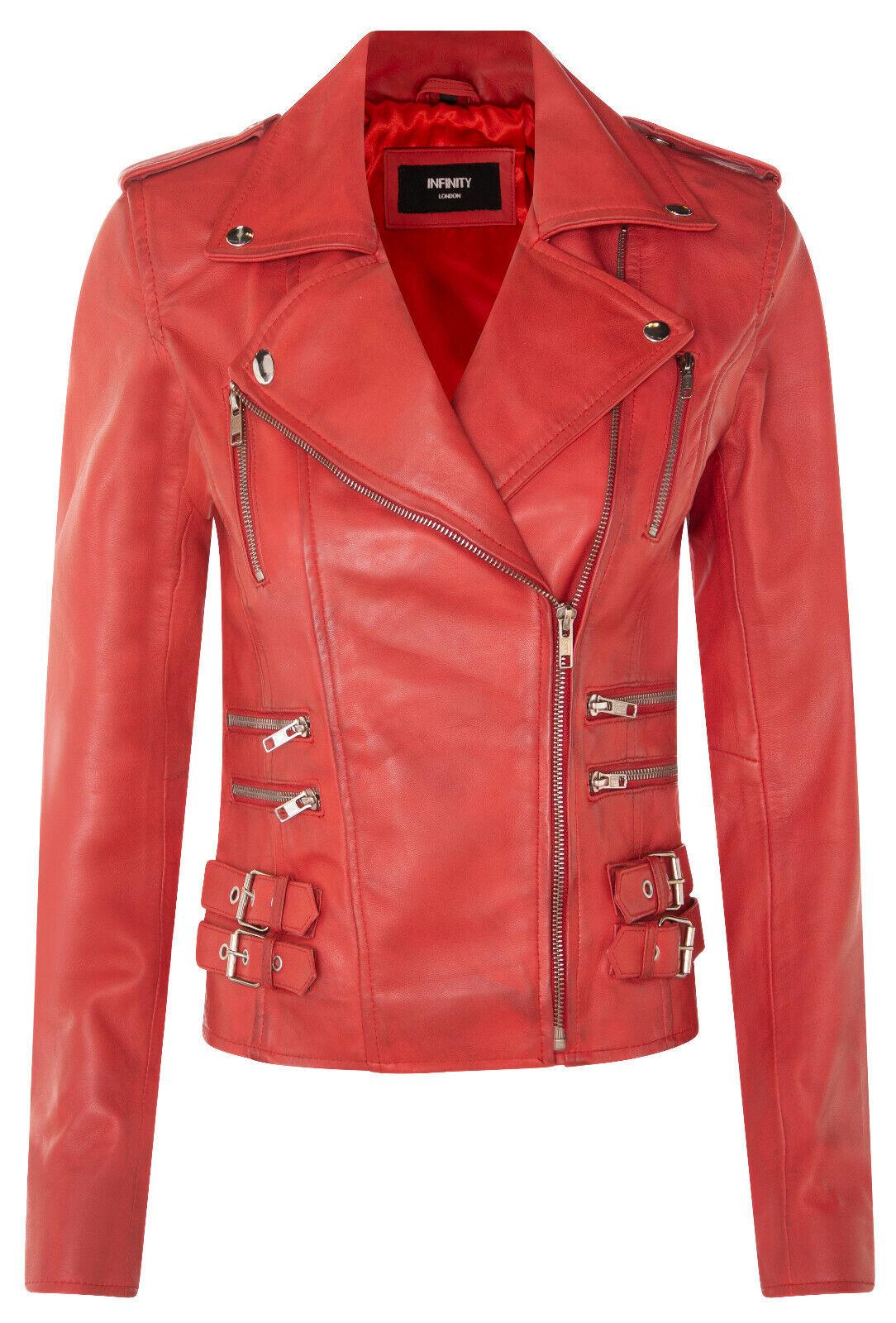 Damen Leder Brando Bikerjacke-Loddon