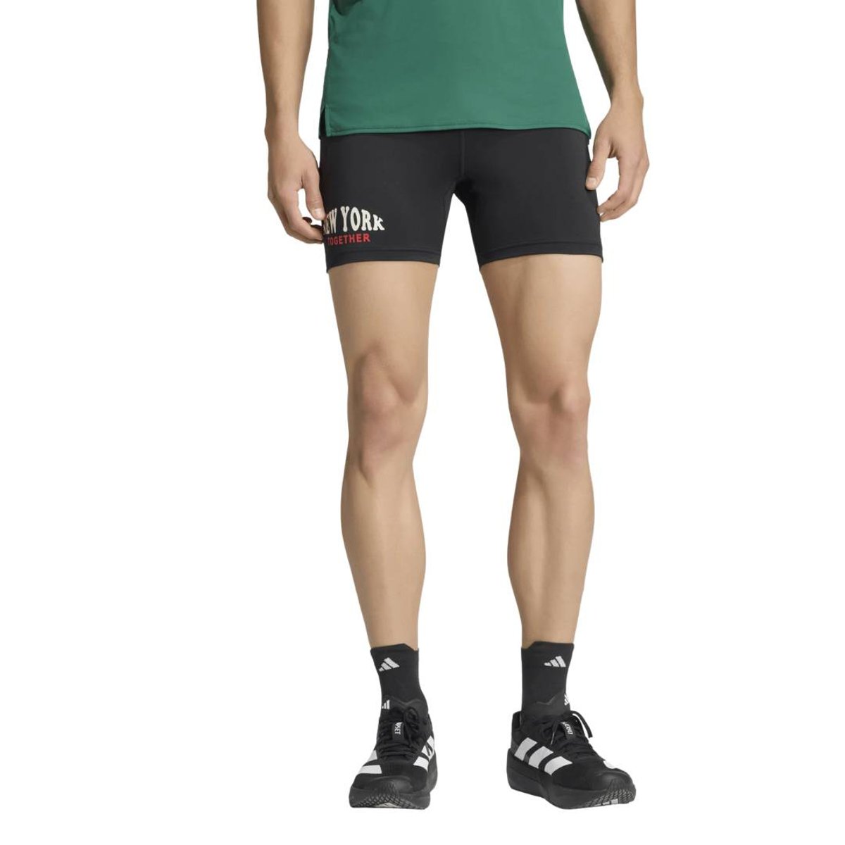 Meia-calça curta Adidas Adizero NYC Preto Branco, Tamanho XL Homem