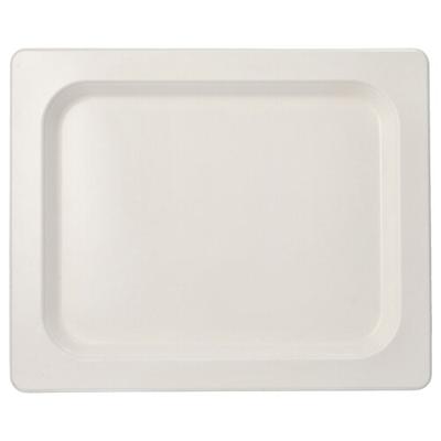 Papstar 25 Servierplatten, Zuckerrohr GN 1/2 2 cm x 32,4 cm x 26,4 cm weiss