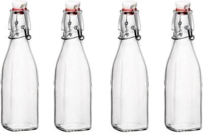Bormioli Rocco Set of 4 Swing Top Bottles - 8.5 Ounce