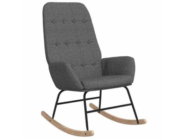 Schaukelstuhl Hellgrau Gepolstertes Gewebe mit Laubsäckchen Dick gepolsterte, stabile Konstruktion, einzigartiges Design, Stoffpolsterung, bequeme Rückenlehne