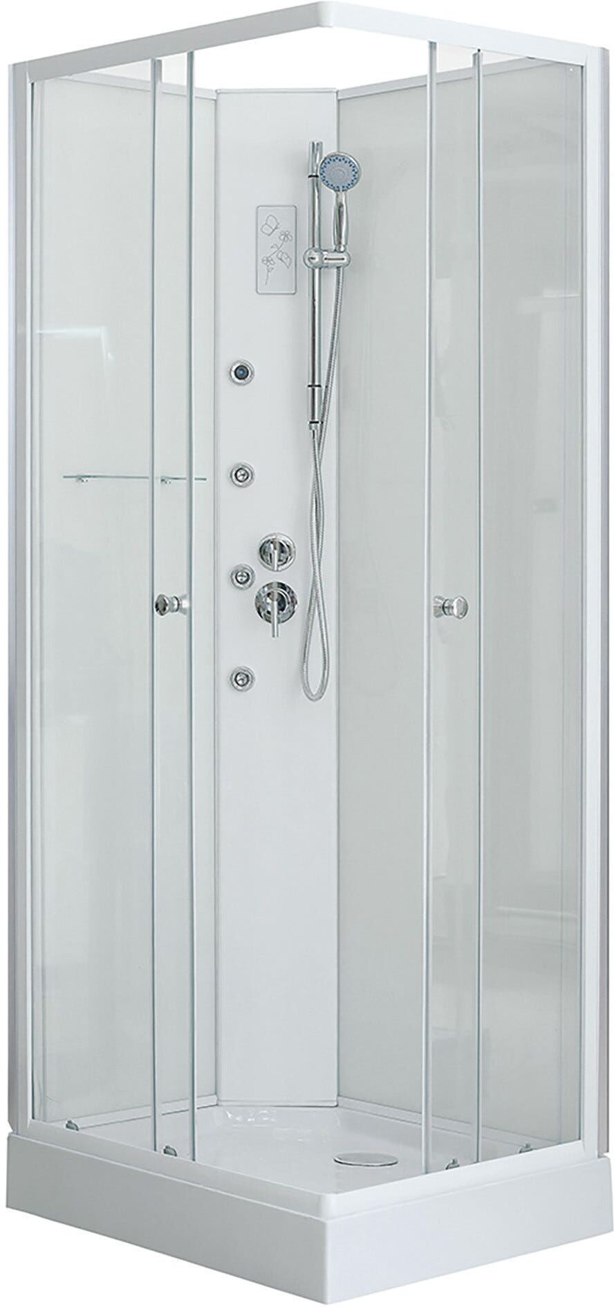Tecnomat CABINA IDRO NEPTIS RETTANGOLARE CRISTALLO TRASPARENTE 4-5mm 70x214x90 cm (LxHxP)