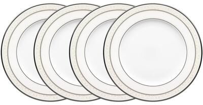"Noritake Montvale Platinum Set of 4 Bread & Butter/Appetizer Plates, 6-1/2"""