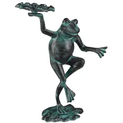 Relaxdays Gartenfigur Frosch Dunkelgrün