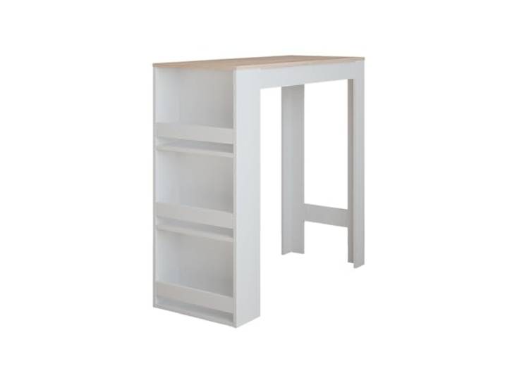 Vicco Bartisch Repose, Weiß/Sonoma, 45 x 110 cm mit Ablagefächern zur Aufbewahrung von Küchenutensilien