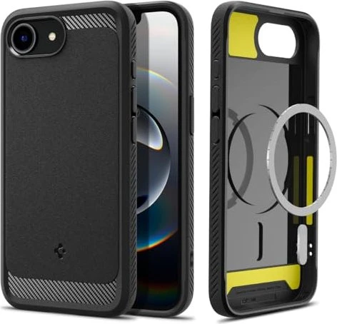 Spigen Rugged Armor MagSafe Matte Black iPhone 17e/16e