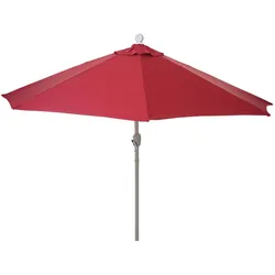 Décoshop26 - Halbkreisförmiger Sonnenschirm für Balkon oder Terrasse UV 50+ Polyester/Aluminium 3 kg 270 cm Spannweite bordeauxrot 04_0003852