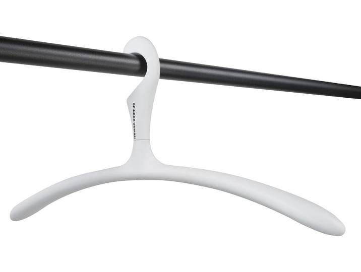 Kleiderbügel SPINDER DESIGN Arx , weiß, B:45,5cm H:21cm T:4cm, Kunststoff, Kleiderbügel, Kleiderbügel, Breite 45,5 cm