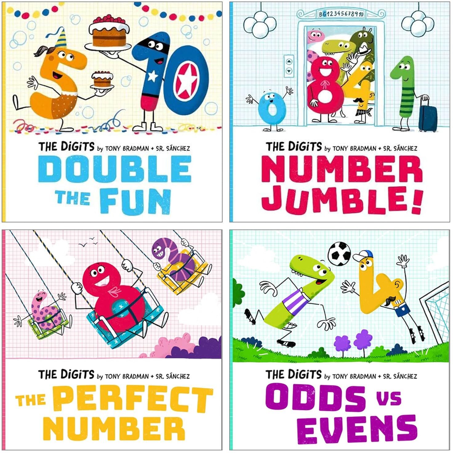 OXFORD UNIVERSITY PRESS The Digits Series 4 Books Collection Set (Double the Fun, Number Jumble, Odds Vs Evens & The Perfect Number)