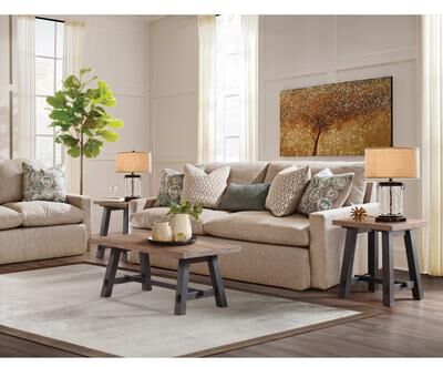 Alaterre "Adam 3 Table Set with 42"" Coffee Table and Two Side Tables"
