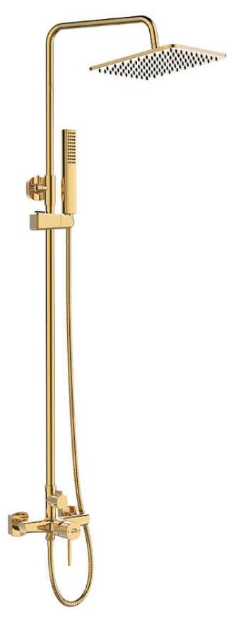 Duschsäule mit Einhebelmischer minimalistisches Duschset vergoldet