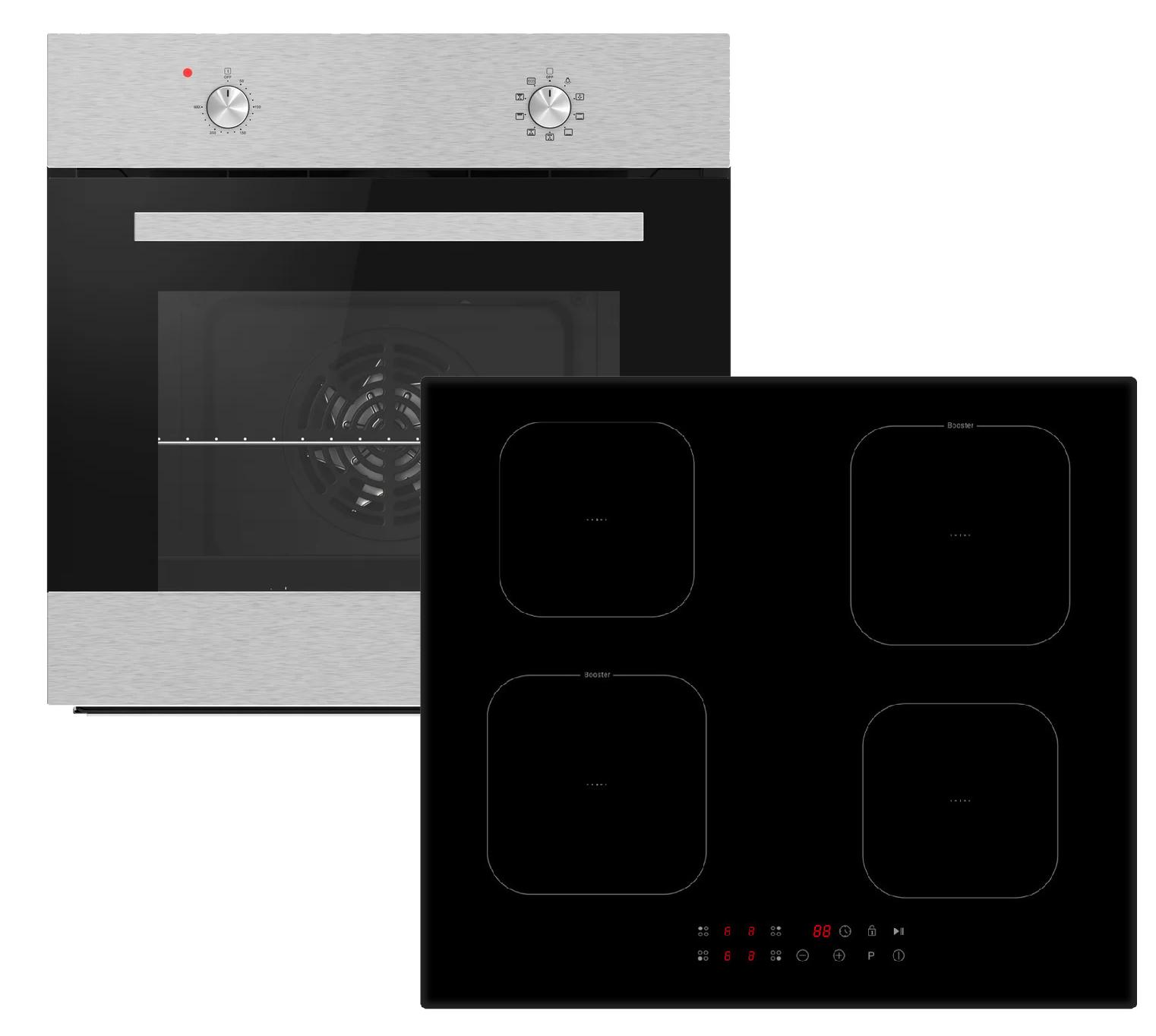 Einbauherd Set Backofen Induktionskochfeld rahmenlos Umluft Grill