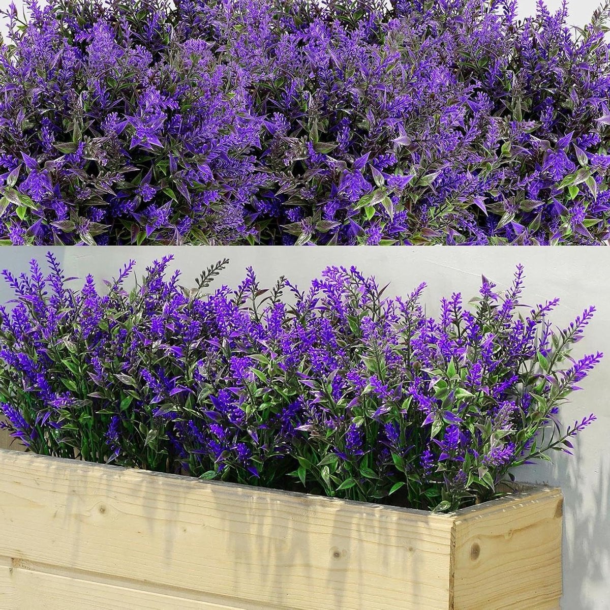 Set van 12 UV-bestendige kunstlavendel bloemen voor binnen decoratie - Paars