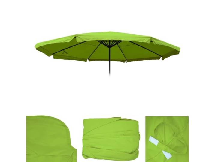 Ersatz-Bezug für Sonnenschirm Meran Pro, Gastronomie Marktschirm mit Volant Ø 5m, Polyester - hellgrün