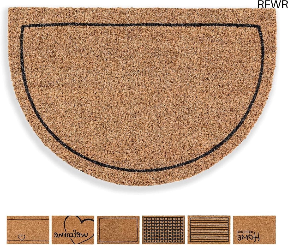 RFWR Antibacteriële Kokos Deurmat Halfrond - Natuurlijk en Duurzaam - 40 x 60 cm