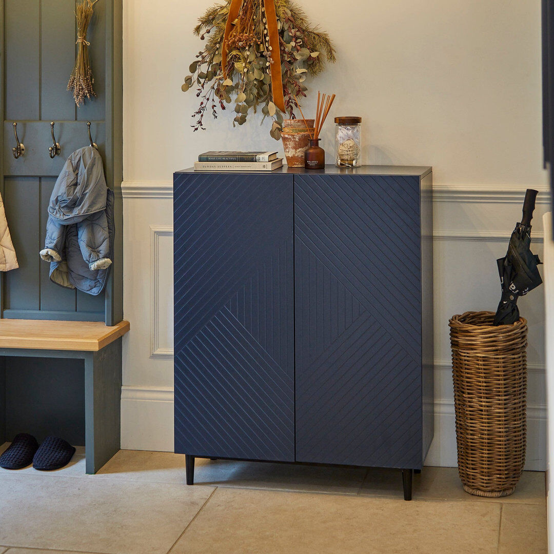 Metro Addae 8 Pair Shoe Storage Cabinet Blue 8