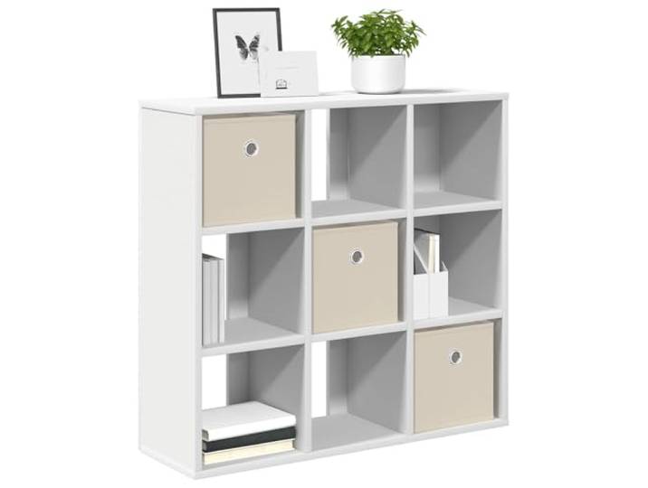 KTHLBRH Sideboard weiß 73,5 x 24 x 69,5 cm mit 3 Schubladen Technisches Holz, versenkte Griffe, ausgestattete Regale, vielseitige Verwendung im Wohnzimmer