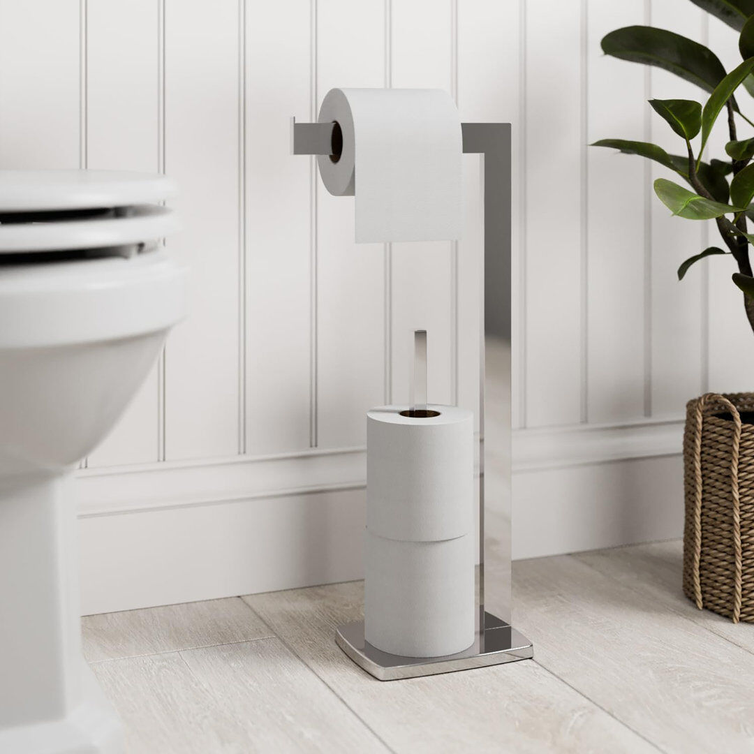 Metro Free Standing Toilet Paper Holder Chrome 51.1cm H X 20cm W X 13cm D