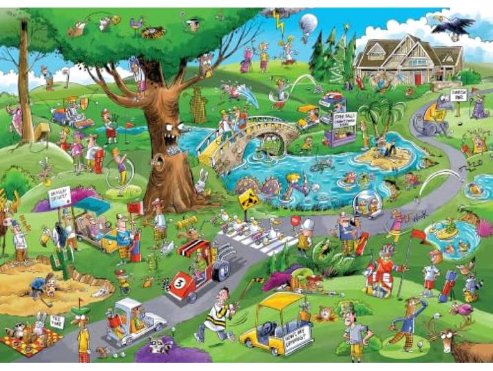 Cobble Hill 1000 stukjes puzzel - DoodleTown: Par voor de cursus - voorbeeldposter inbegrepen