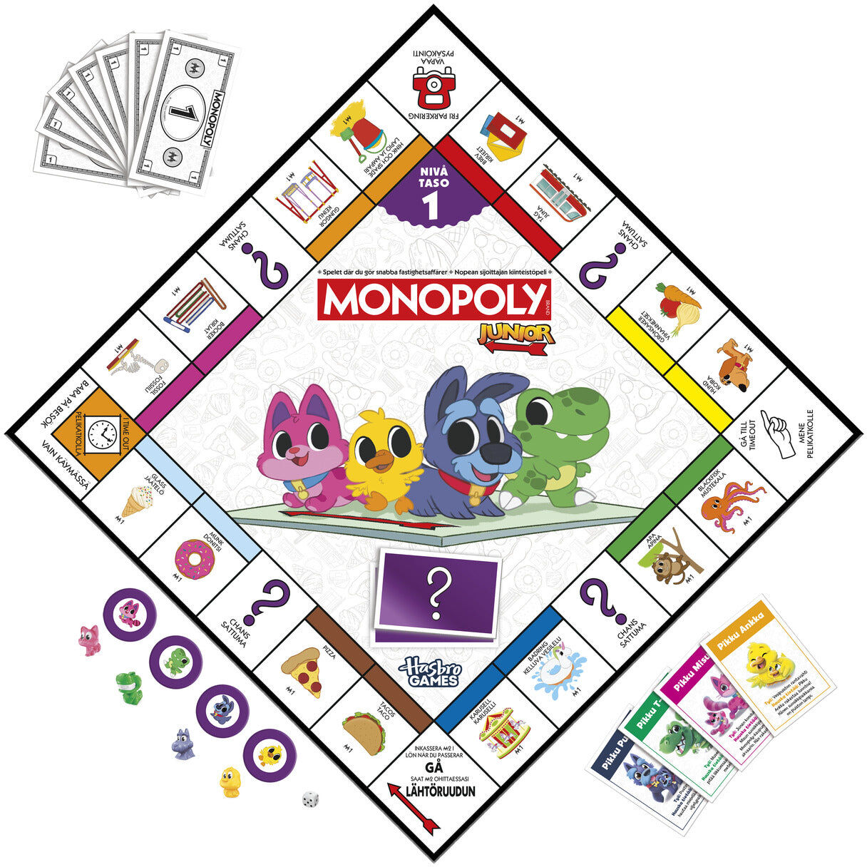 Hasbro Gaming Monopoly Junior 2-in-1 Refresh Board Game for Kids, Ages 6+, 2-4 Players