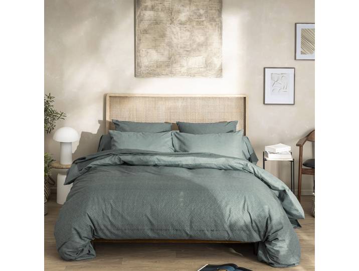 Parure de lit en microfibre bleu 260x240cm