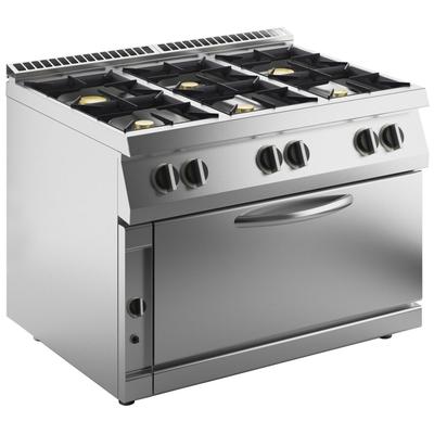KBS Gastrotechnik Gas-Herd 6 Brenner mit Jumbo Gas-Ofen