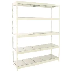 Proregal Schwerlastregal BIG METAL YETI FIVE | HxBxT 200x150x45cm | Fachlast 400kg | Weiß