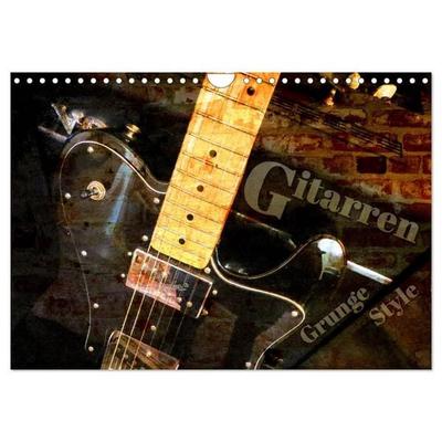 Gitarren - Grunge Style (Wandkalender 2027 DIN A4 quer), CALVENDO Monatskalender