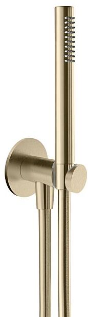 Herzbach Design iX PVD Wannenset 21.914400.1.41 Brass Steel, integriertem Brauseanschlussbogen, Brauseschlauch 1.250mm