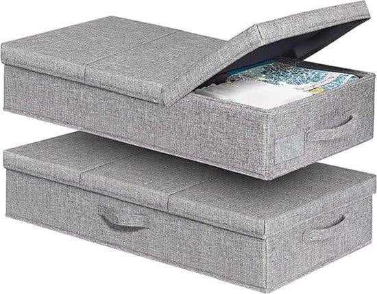 Famanu Inklapbare Kledingopbergboxen met Deksel en Handvatten, Solid Textiel