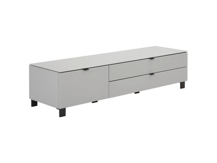 Hom`in Tv-Element, Grau, Hellgrau, Kunststoff, 2 Schublade(n) Schubladen, 165x41.1x52.5 cm, Wohnzimmer, Wohnwand, Wohnwand- Serien