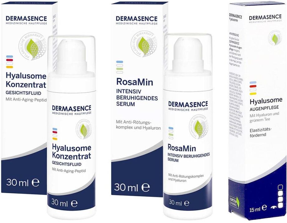 Dermasence Hyalusome Konzentrat & Augenpflege & Rosamin Serum 1Pck
