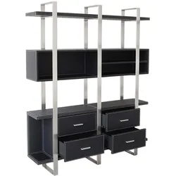 Büro Aktenschrank Brindisi Kunstleder mit Edelstahlrahmen