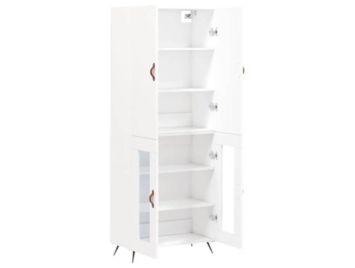 KTHLBRH Anrichte weiß 69,5 x 34 x 180 cm Holz mehrschichtig Metallfüße, großer Stauraum, Aufbewahrungsschrank für Wohnzimmer