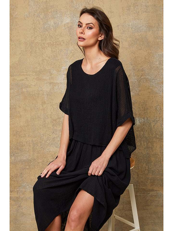 La Compagnie Du Lin Kleid "Dilla" in Schwarz - XXL