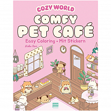 Ullmann Medien Cozy World - Comfy Pet Café mit Stickern - Süße Figuren zum Ausmalen 304656