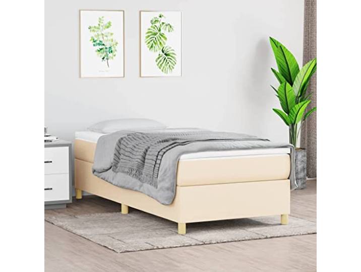 RJPLMFV Lattenrost, Matratze, cremefarben, 100 x 200 cm, Stoff Taschenfedern, mittlere Halterung, Sperrholzlatten, atmungsaktiv, langlebig