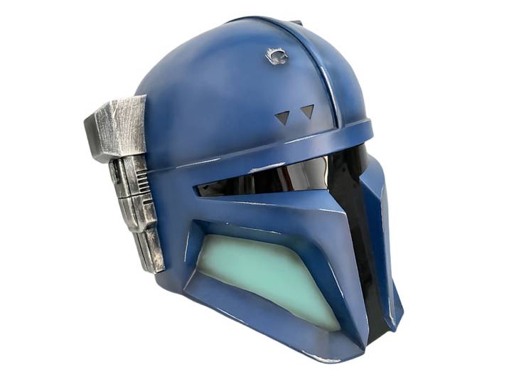 Masque de casque Mandalorian bleu pour homme, en résine, masque d'Halloween, accessoires de fête de carnaval, accessoires de cosplay